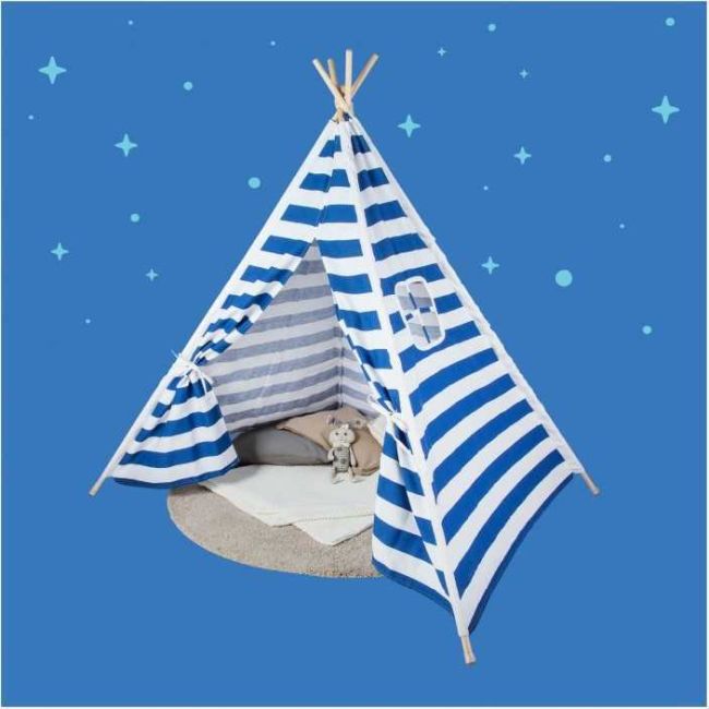 Cort copii Teepee 120x120x155 cm Tutumi MP77603 BBJMP77603_Albastru Inchis