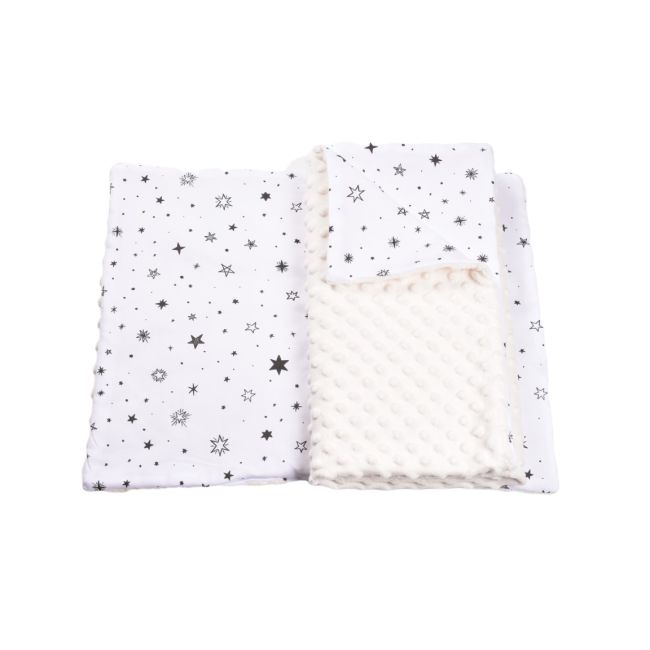 Lenjerie 3 piese patut 120x60 cm model stelute  si plus minky crem PFCPF1970