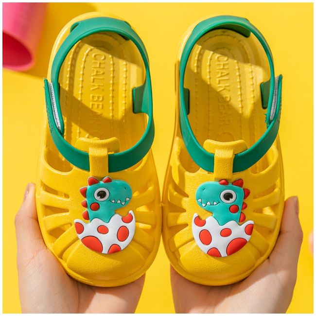 Papuci galbeni tip sandaluta din cauciuc pentru copii - Dino baby MB0090-DE