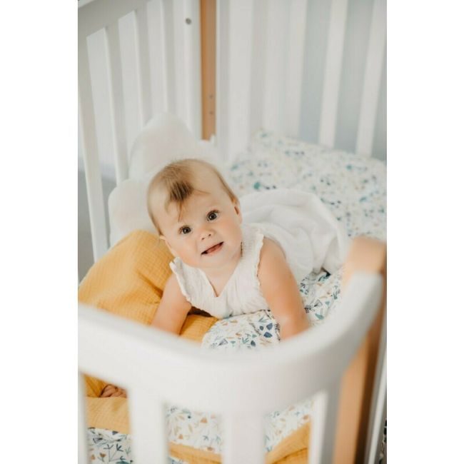 Patut cu laterala culisanta si inclinare unghiulara YappyEtude din lemn de fag, YappyKids, 120x60 cm, Alb BYNYappyEtude_white