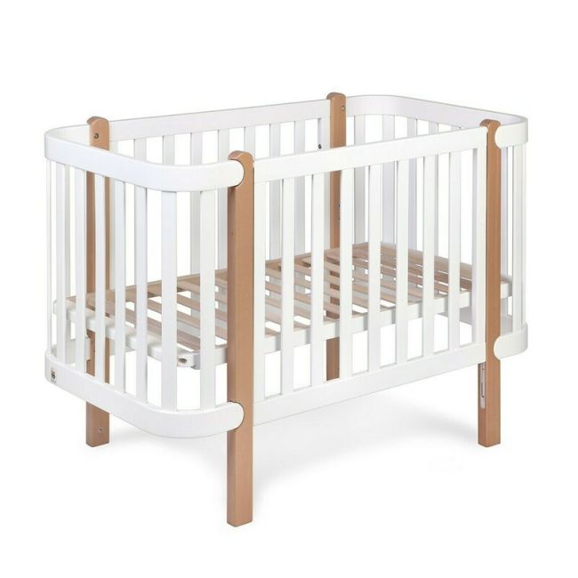 Patut cu laterala culisanta si inclinare unghiulara YappyEtude din lemn de fag, YappyKids, 120x60 cm, Alb BYNYappyEtude_white