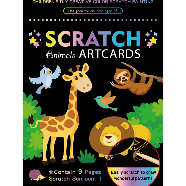Set 9 planse razuibile Scratch ArtCards Bambinice BN047 BBJBN047_Animale