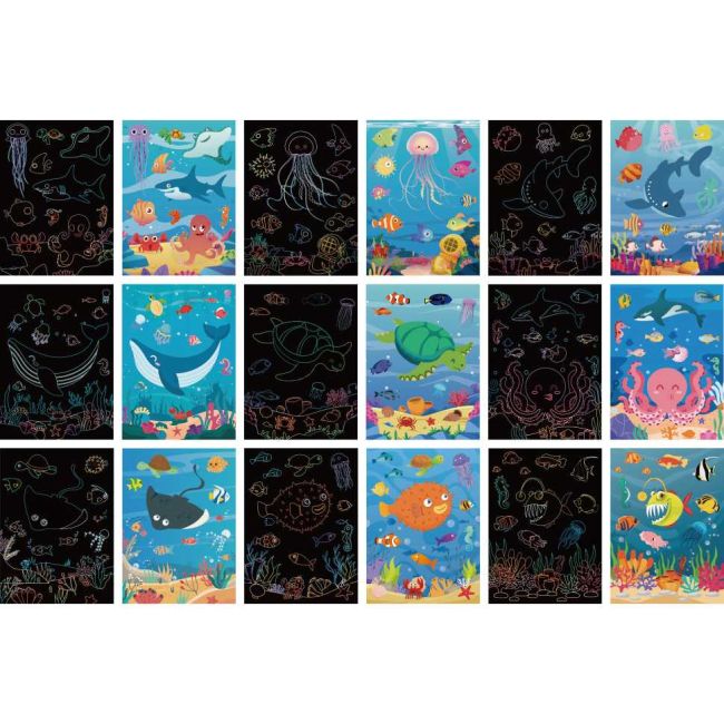 Set 9 planse razuibile Scratch ArtCards Bambinice BN047 BBJBN047_Ocean