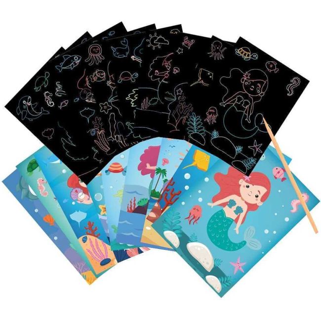Set 9 planse razuibile Scratch ArtCards Bambinice BN047 BBJBN047_Sirene