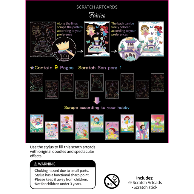 Set 9 planse razuibile Scratch ArtCards Bambinice BN047 BBJBN047_Zane