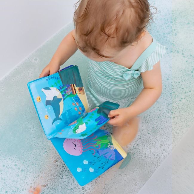 Carticica de baie plutitoare, 8 pagini colorate care isi schimba culoarea in contact cu apa, MyHappyBath Book, Reer 76012