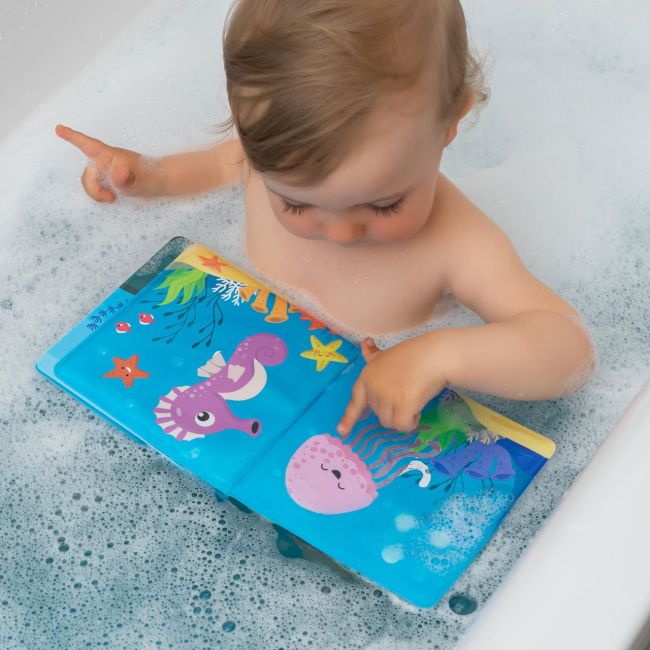 Carticica de baie plutitoare, 8 pagini colorate care isi schimba culoarea in contact cu apa, MyHappyBath Book, Reer 76012