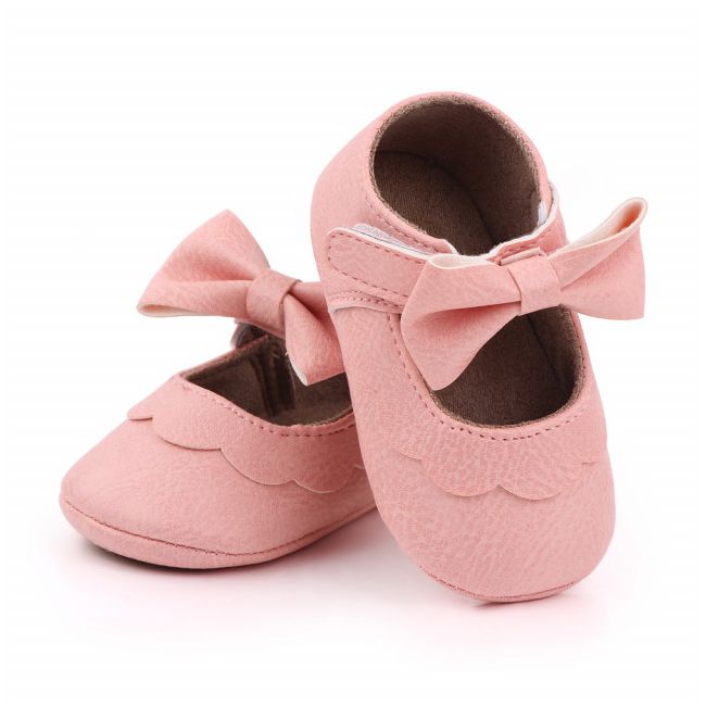 Pantofiori roz cu volanas si fundita pentru fetite LIYM88-4-p29