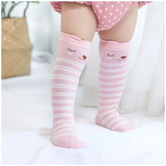 Sosete roz cu alb trei sferturi - Teddy MBSKK475-C21