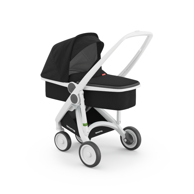Carucior 2 In 1, Greentom, 100% Ecologic, White Black KRTABCDWHITEBLACK