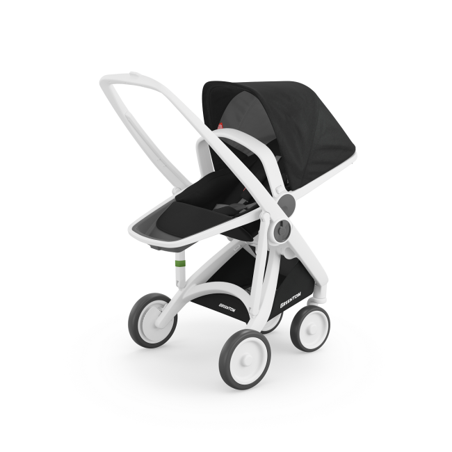 Carucior 2 In 1, Greentom, 100% Ecologic, White Black KRTABCDWHITEBLACK