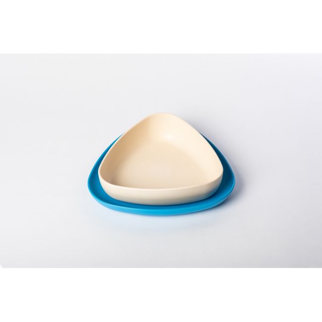 Set 2 farfurii, eKoala, BIOplastic, White/Blue KRTEK142