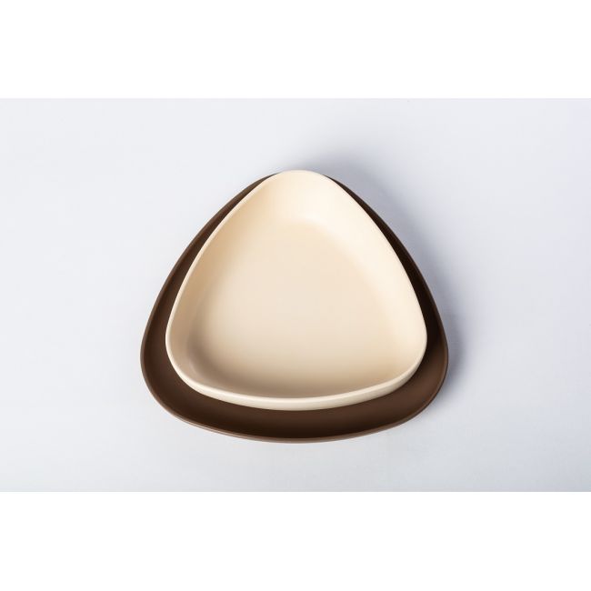 Set 2 farfurii, eKoala, BIOplastic, White/Brown KRTEK146