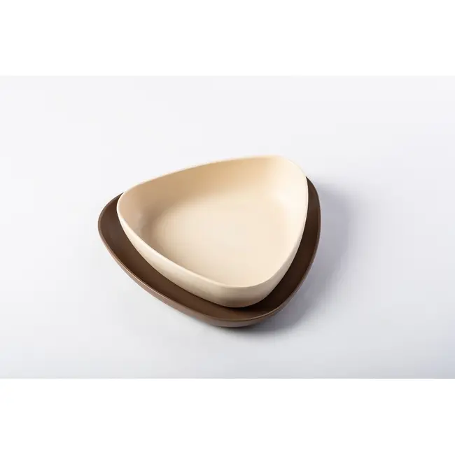 Set 2 farfurii, eKoala, BIOplastic, White/Brown KRTEK146
