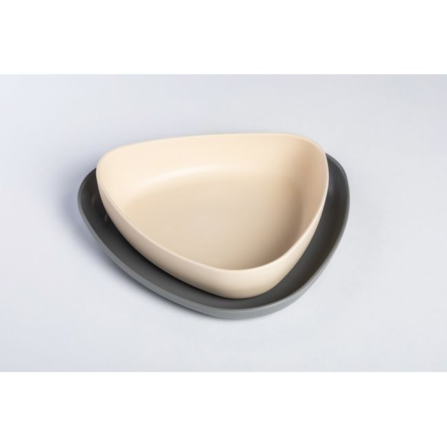 Set 2 farfurii, eKoala, BIOplastic, White/Grey KRTEK145