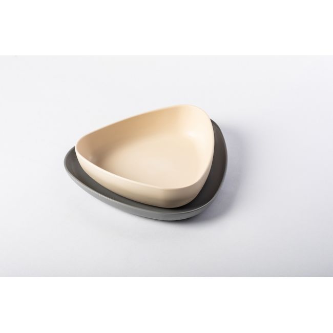 Set 2 farfurii, eKoala, BIOplastic, White/Grey KRTEK145