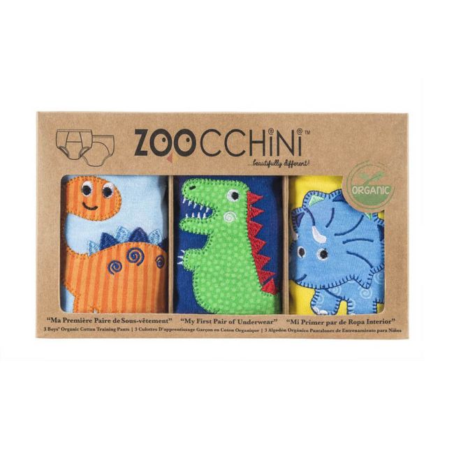 Set 3 Chilotei Antrenament, Zoocchini, Baiat, 3-4 ani, 100% Bumbac Organic, Dino KRT6104