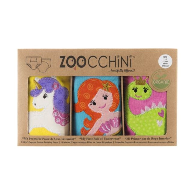 Set 3 Chilotei Antrenament, Zoocchini, Fetita, 2-3 ani, 100% Bumbac Organic, Magic KRT6111