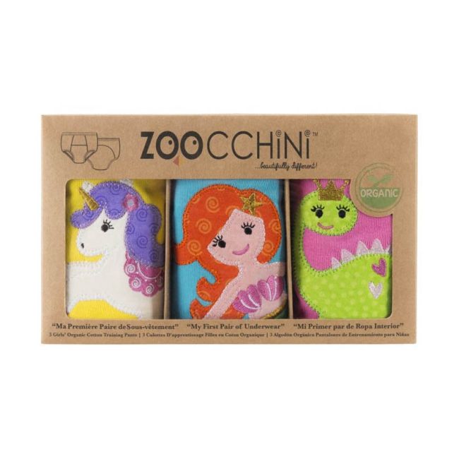 Set 3 Chilotei Antrenament, Zoocchini, Fetita, 3-4 ani, 100% Bumbac Organic, Magic KRT6128