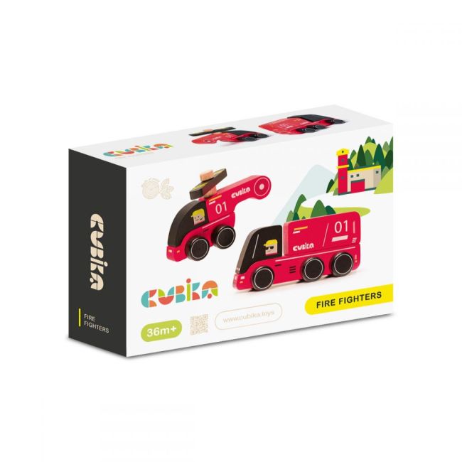 Jucarie din lemn, Cubika, Fire Fighters KRT15559