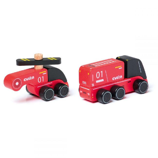 Jucarie din lemn, Cubika, Fire Fighters KRT15559