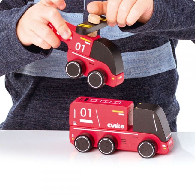 Jucarie din lemn, Cubika, Fire Fighters KRT15559