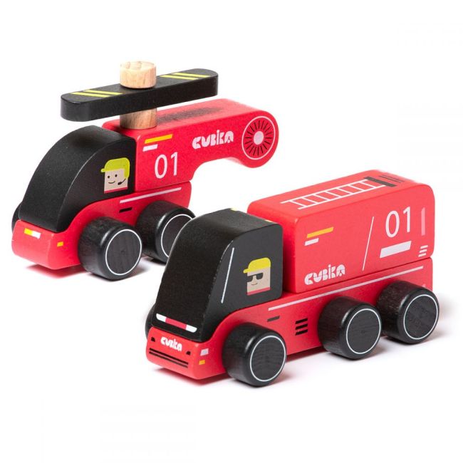 Jucarie din lemn, Cubika, Fire Fighters KRT15559