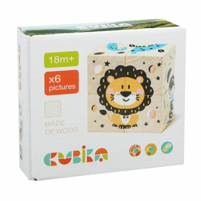 Jucarie din lemn, Cubika, Puzzle din lemn &quot;Jungla&quot; KRT15429