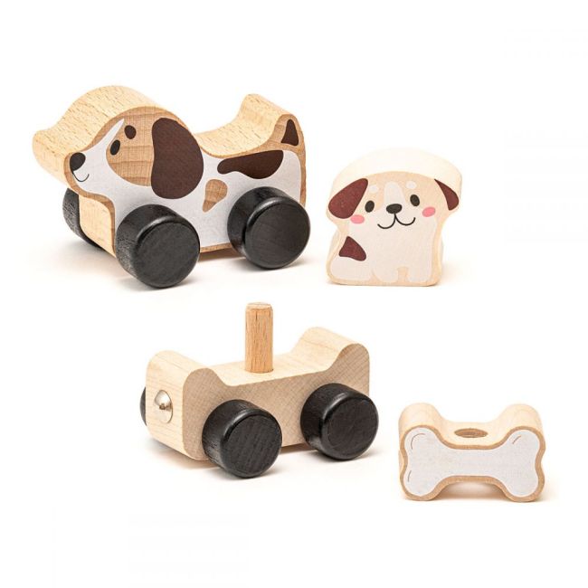 Jucarie din lemn Cubika, Puppy Family KRT15443