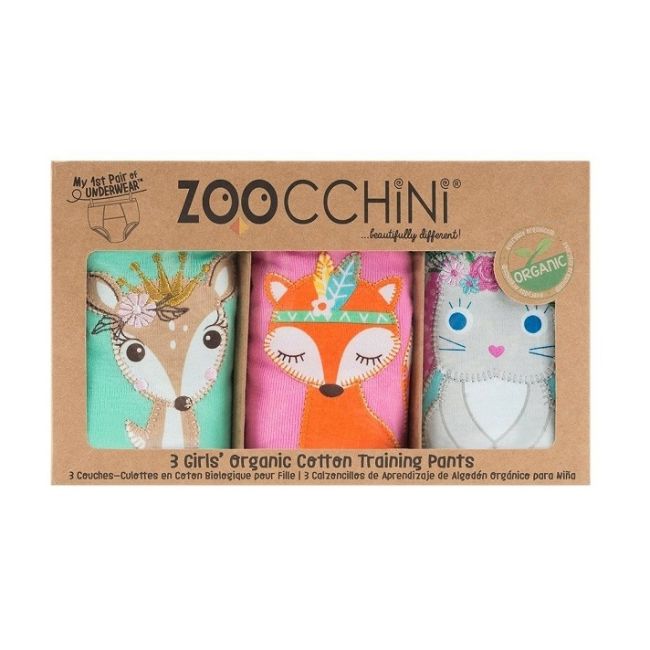 Set 3 Chilotei Antrenament, Zoocchini, Fetita, 3-4 ani, 100% Bumbac Organic, Princess KRTZOO473