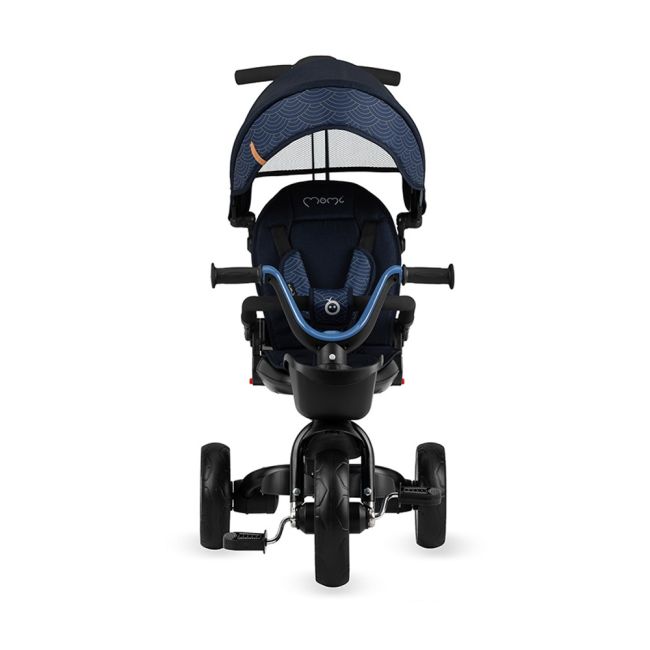 Tricicleta 5 in 1, MoMi INVIDIA Flow, Scaun rotativ 360°, Spatar reglabil, Maner telescopic, Centura in 5 puncte, Pliabila, Suport pahare, Tapiterie usor de curatat KRTROTR00002