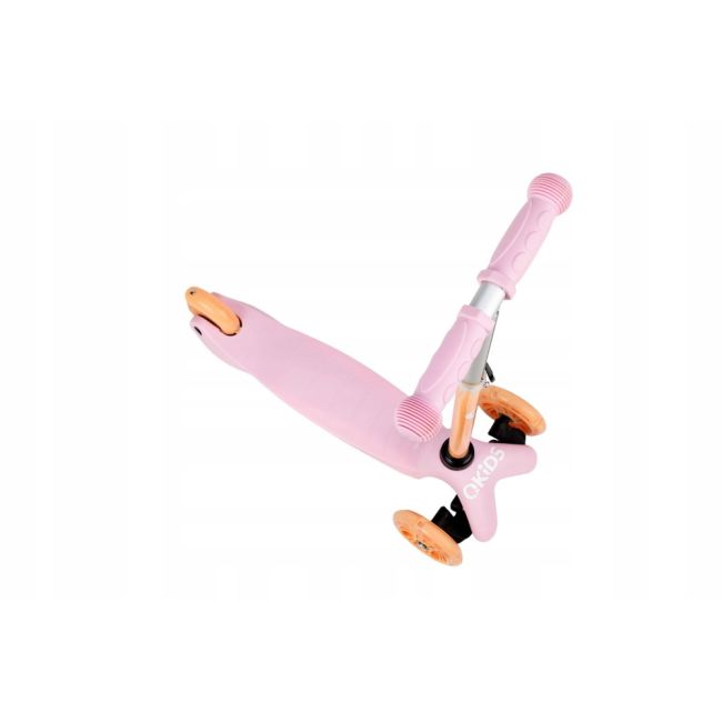 Trotineta cu 3 roti, QKIDS, LUMIS Orange, Ghidon reglabil pe 3 trepte, Flexbrake, Rulmenti ABEC-7, Platforma anti-alunecare, Pliabil, Sarcina maxima 25 kg KRTHUBA00005