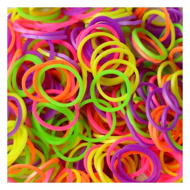 Elastice Rainbow Loom - Neon Mix - 300 buc. - RL812317021230