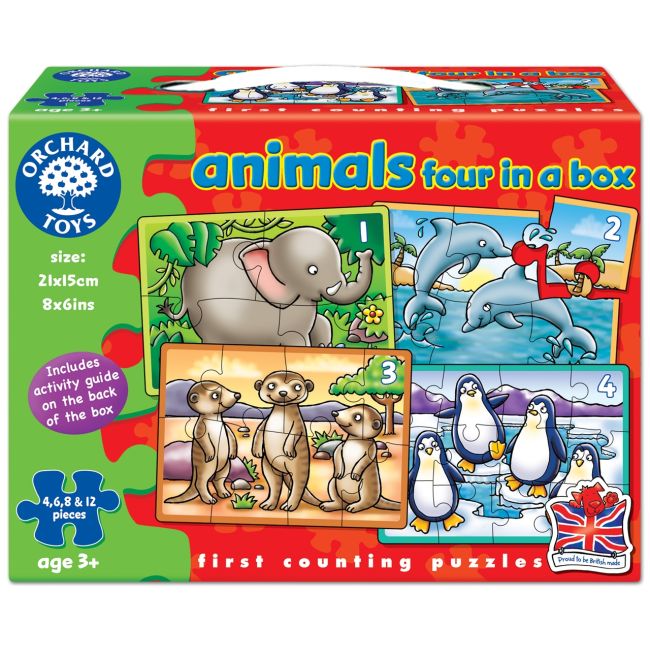 Set 4 Puzzle Animale (4 6 8 & 12 piese) ANIMALS FOUR IN A BOX - OR220