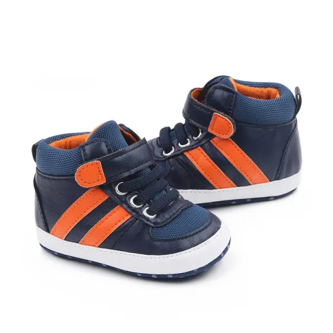 Adidasi bleumarine cu dungi portocalii MD20031-p19