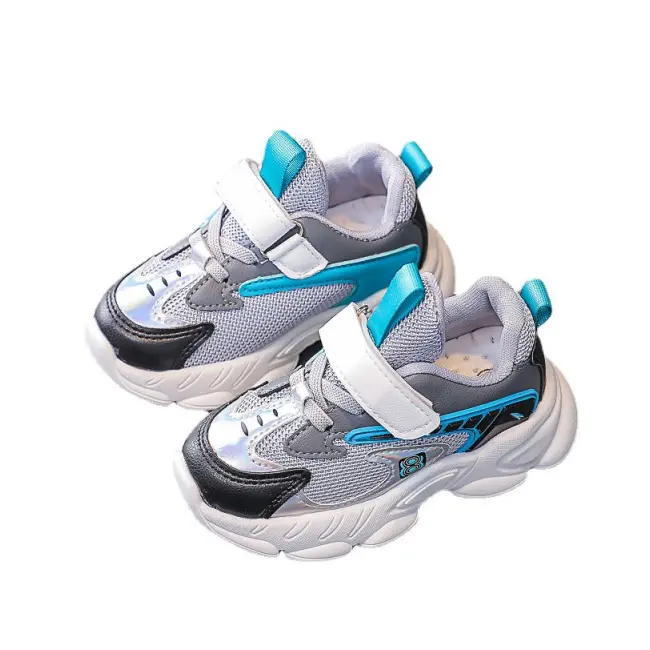 Adidasi gri cu negru, turcoaz si gri sidefat MBNG342-3-DE10