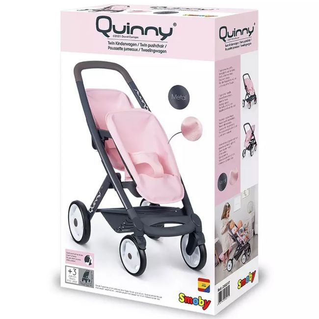 Carucior pentru papusi smoby maxi cosy quinny twin roz hubs7600253217