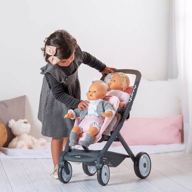 Carucior pentru papusi smoby maxi cosy quinny twin roz hubs7600253217