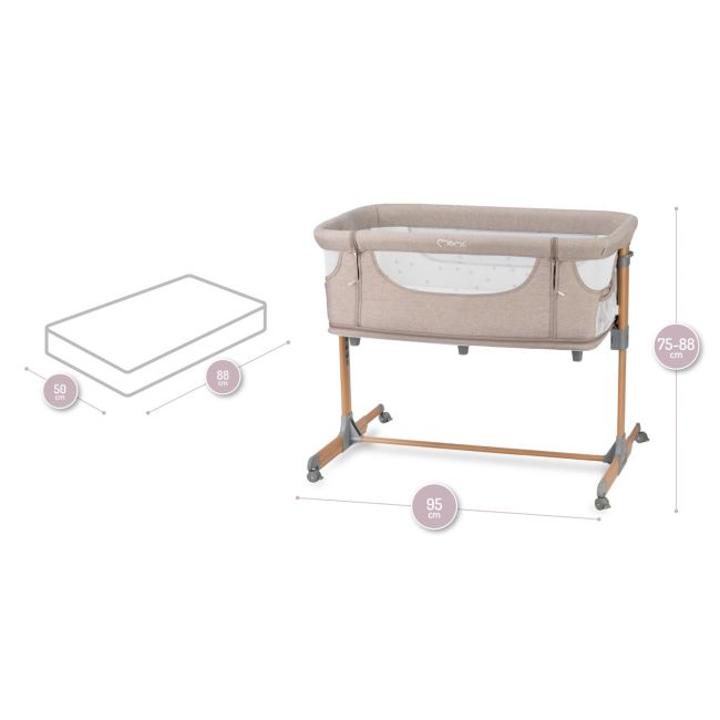 Co-sleeper MoMi, Smart Bed 4 in 1 - Beige KRTLOZE00001