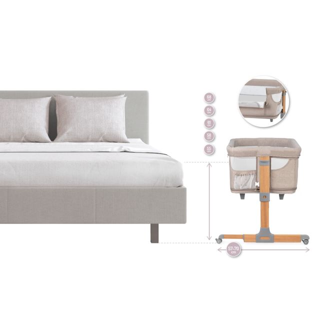 Co-sleeper MoMi, Smart Bed 4 in 1 - Beige KRTLOZE00001