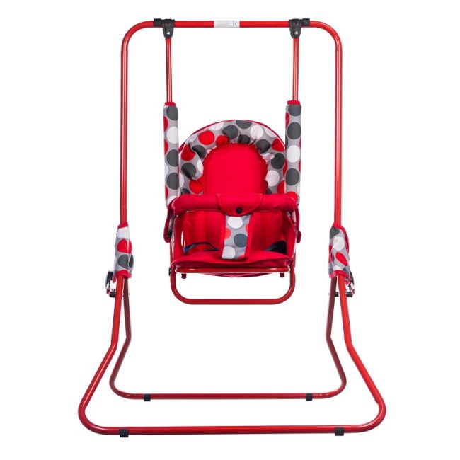 Leagan pentru copii, Top Kids, cu spatar reglabil si bara detasabila, Red Dots KRT4124ATH1RD