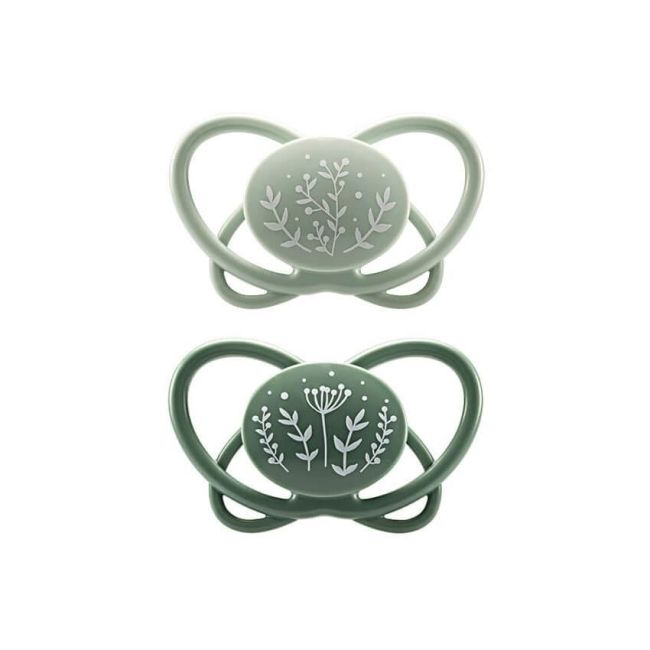 Set 2 Suzete MyButterfly din silicon, forma anatomica, simetrica, tetina ortodontica flexibila, cu cutie de transport si sterilizare, 0 - 6 luni, nip first moments 31610