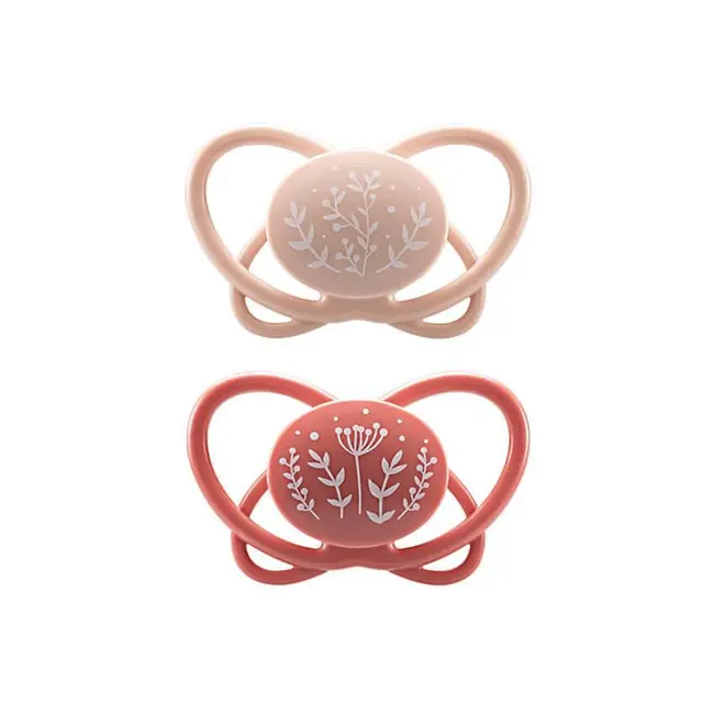 Set 2 Suzete MyButterfly din silicon, forma anatomica, simetrica, tetina ortodontica flexibila, cu cutie de transport si sterilizare, 16 - 32 luni, nip first moments 31612