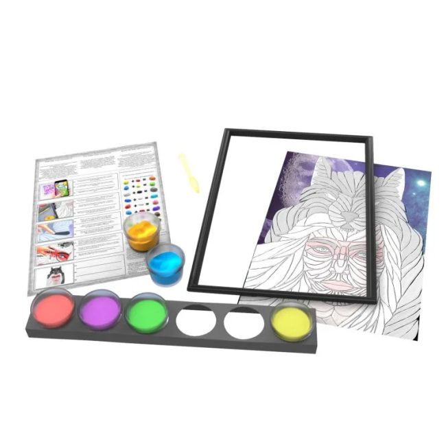 Set pictura 3D cu argila usoara, 40*30cm - Woman Wolf KRTOK70077