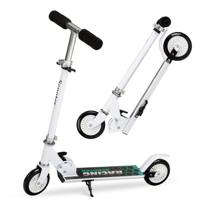 Trotineta copii, QKIDS, FLO Green, Rulmenti ABEC-9, Roti poliuretan 85A, Ghidon T-shape, Platforma anti-derapanta, Defender brake, Aluminiu KRTKIDS00036