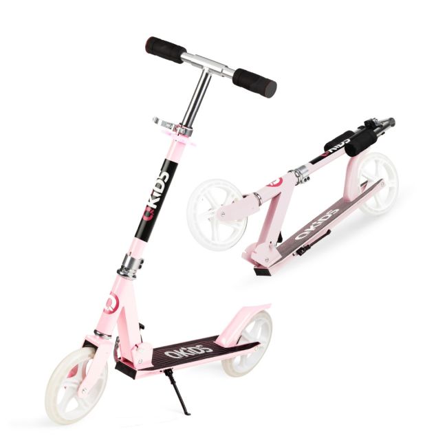 Trotineta freestyle, QKIDS, WEISS Light Pink, Ghidon reglabil pe 3 trepte, Amortizor Easy&amp;Up, Platforma anti-derapanta, Pliabila, Aluminiu KRTKIDS00033