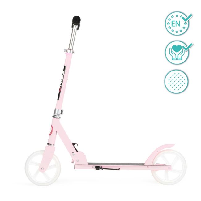 Trotineta freestyle, QKIDS, WEISS Light Pink, Ghidon reglabil pe 3 trepte, Amortizor Easy&amp;Up, Platforma anti-derapanta, Pliabila, Aluminiu KRTKIDS00033