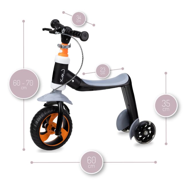 Trotineta transformabila 2 in 1 MoMi ELIOS Black KRTROBI00033