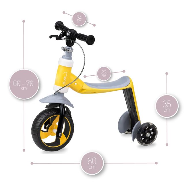 Trotineta transformabila 2 in 1 MoMi ELIOS Yellow KRTROBI00032