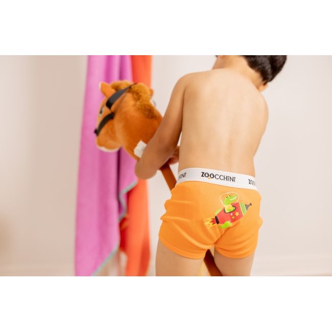 Boxeri din bumbac organic, pentru baieti, Zoocchini Space Force, 4-5 ani - set 3 buc KRTZOO32286